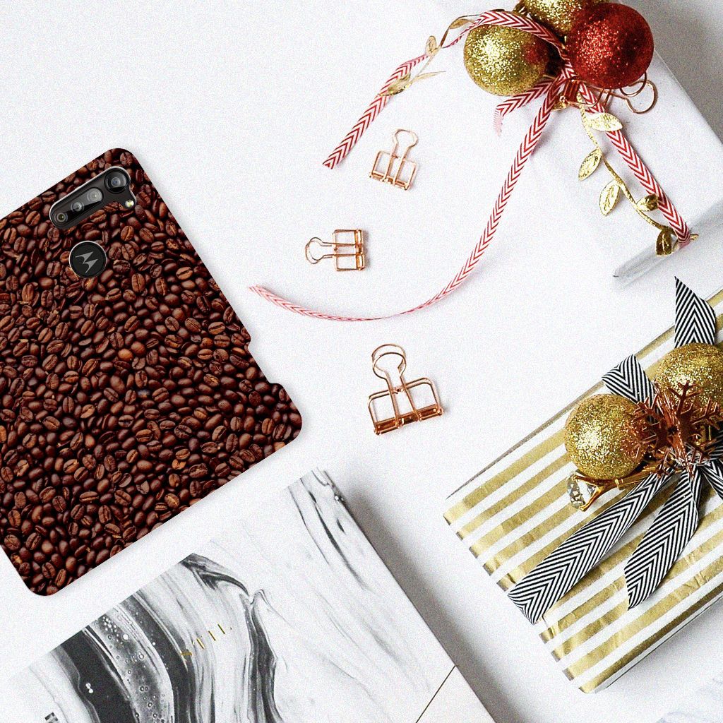 Motorola Moto G8 Power Flip Style Cover Koffiebonen - B2C Telecom