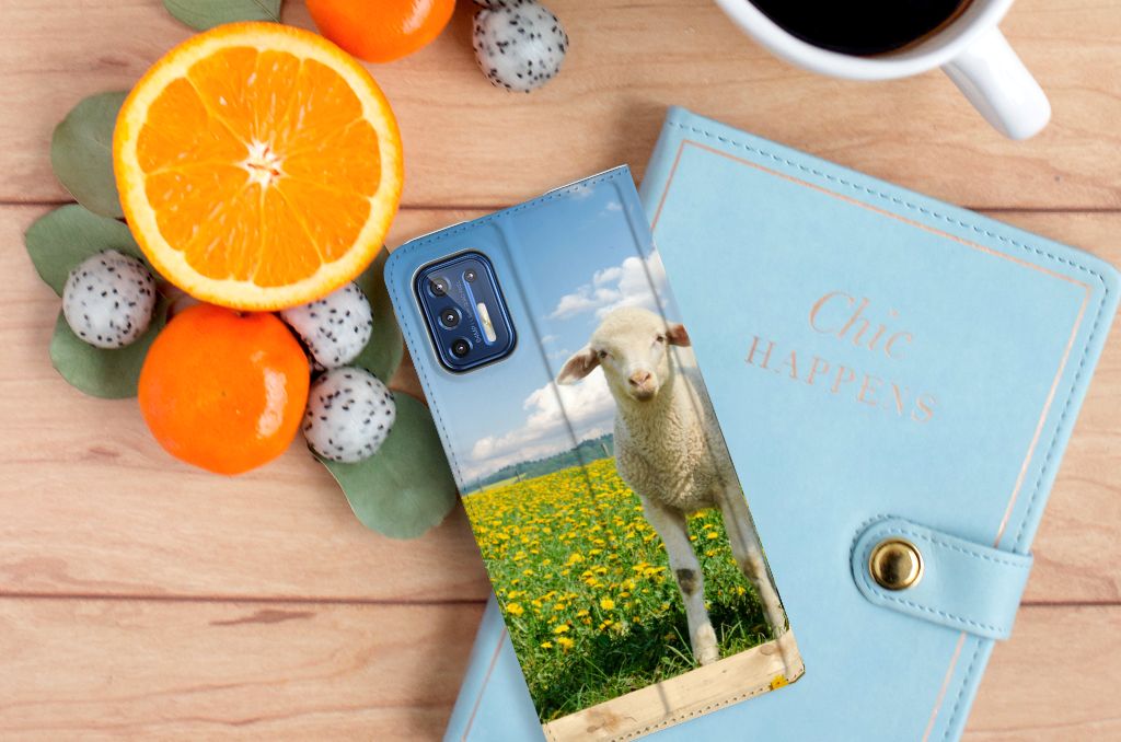 Motorola Moto G9 Plus Hoesje maken Schaap en Lammetje - B2C Telecom