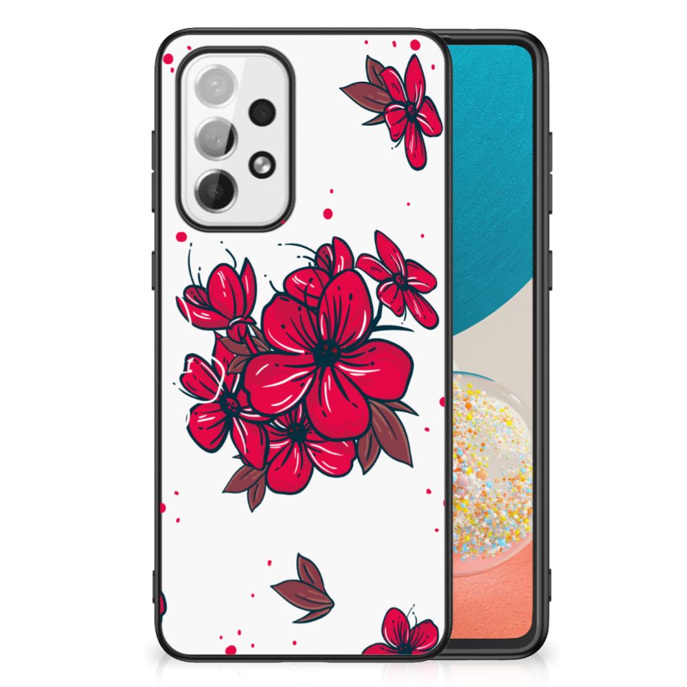 Samsung Galaxy A73 Bloemen Hoesje Blossom Red