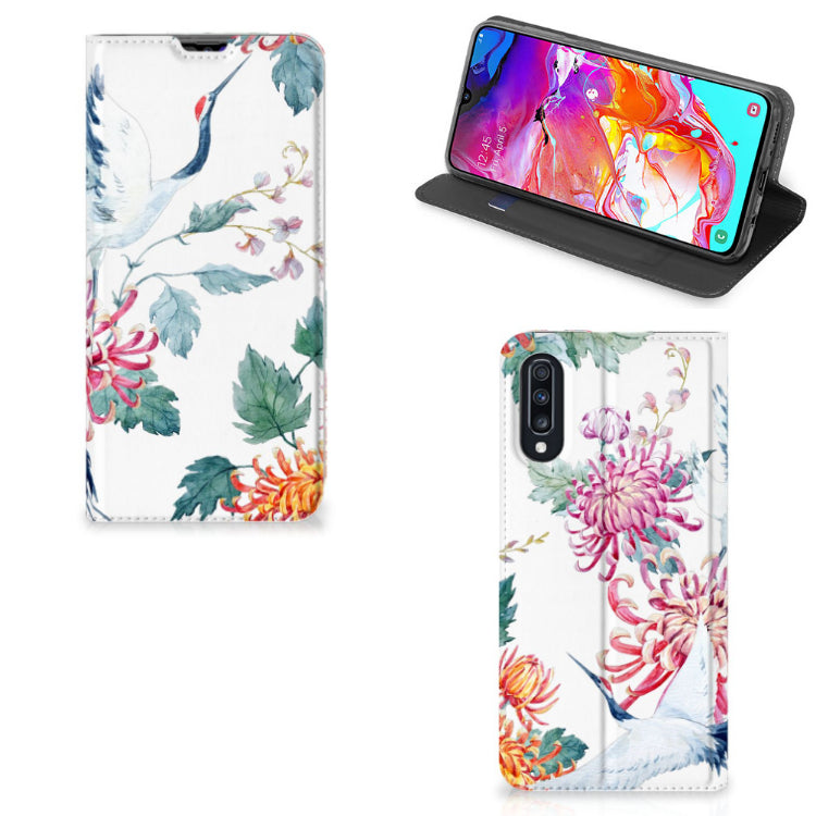 Samsung Galaxy A70 Hoesje maken Bird Flowers