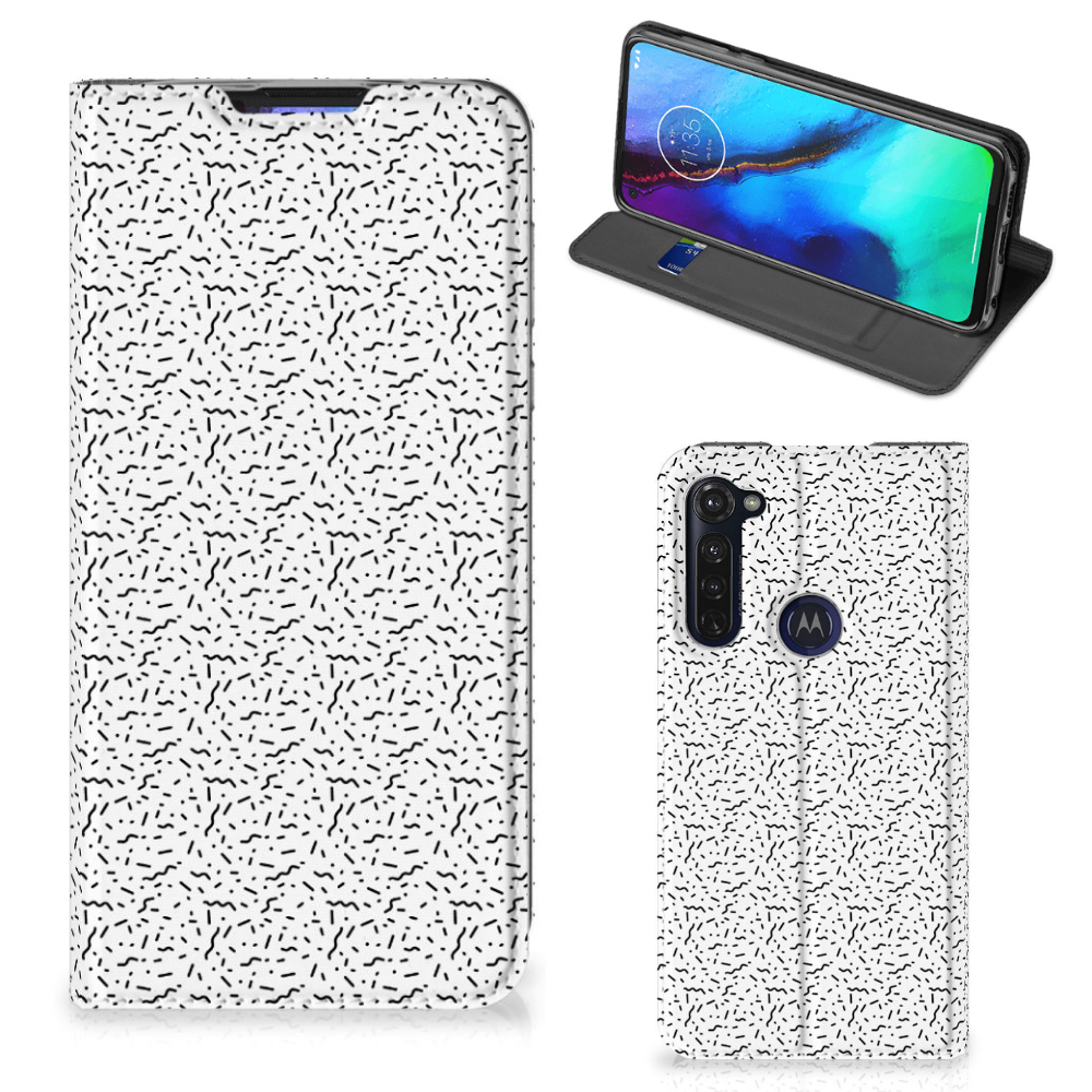 Motorola Moto G Pro Hoesje met Magneet Stripes Dots - B2C Telecom