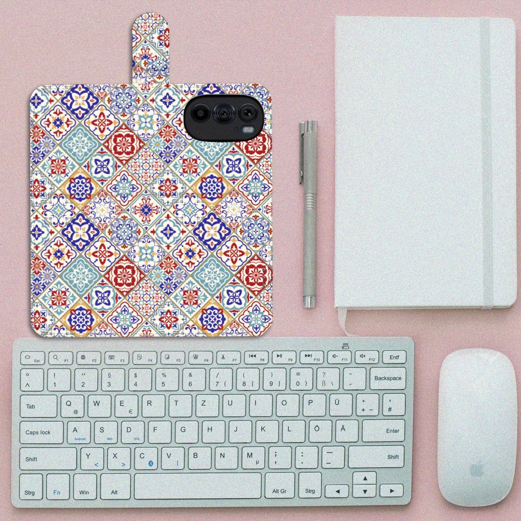 Motorola Edge 30 Pro Bookcase Tiles Color