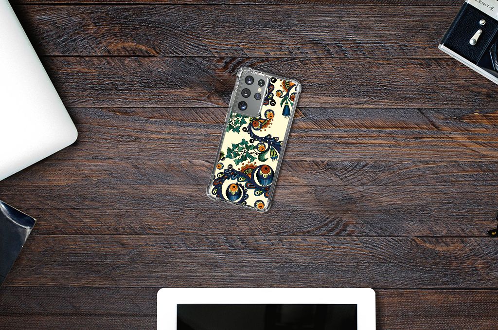 Anti Shock Case Samsung Galaxy S21 Ultra Barok Flower B2C Telecom