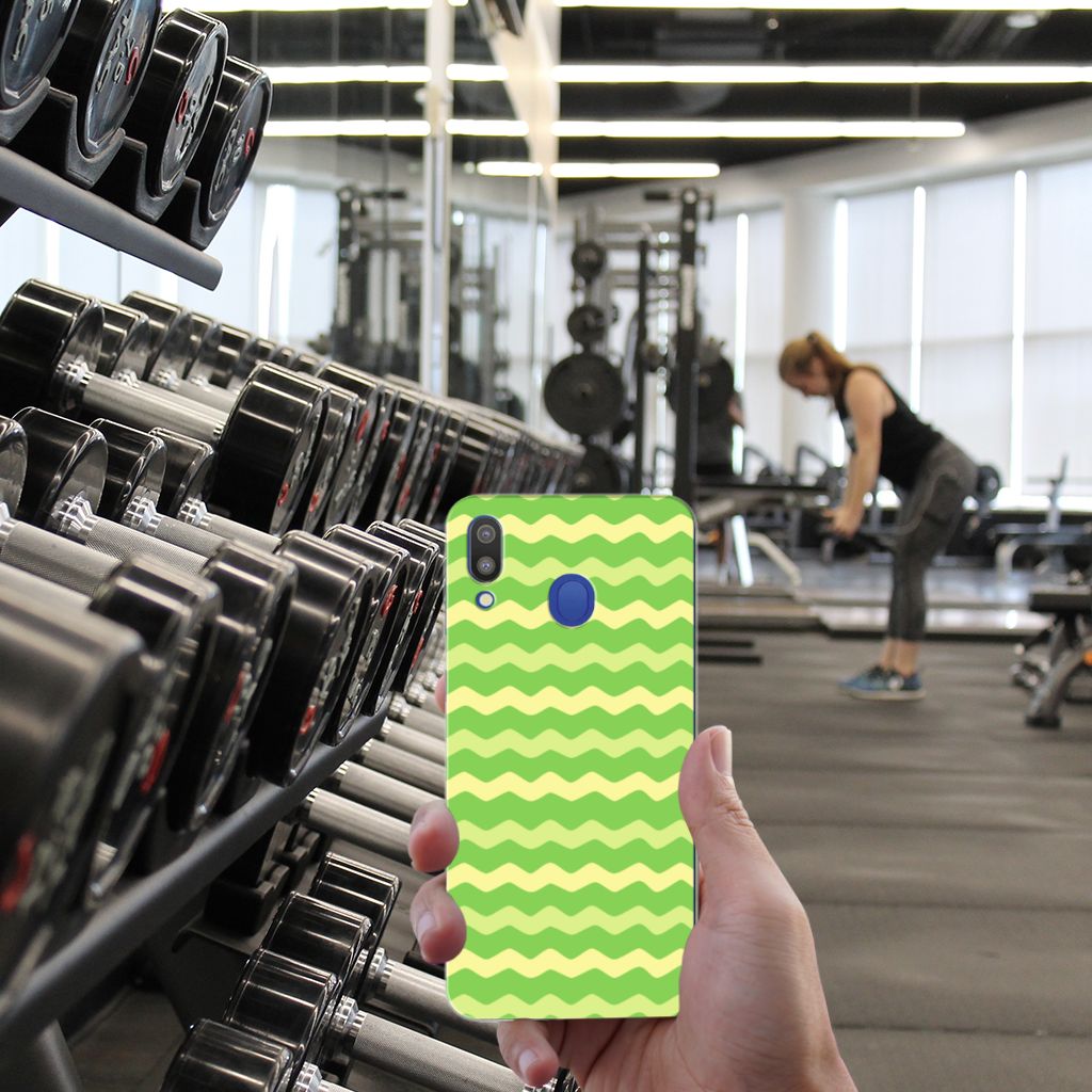 Samsung Galaxy M20 (Power) TPU bumper Waves Green