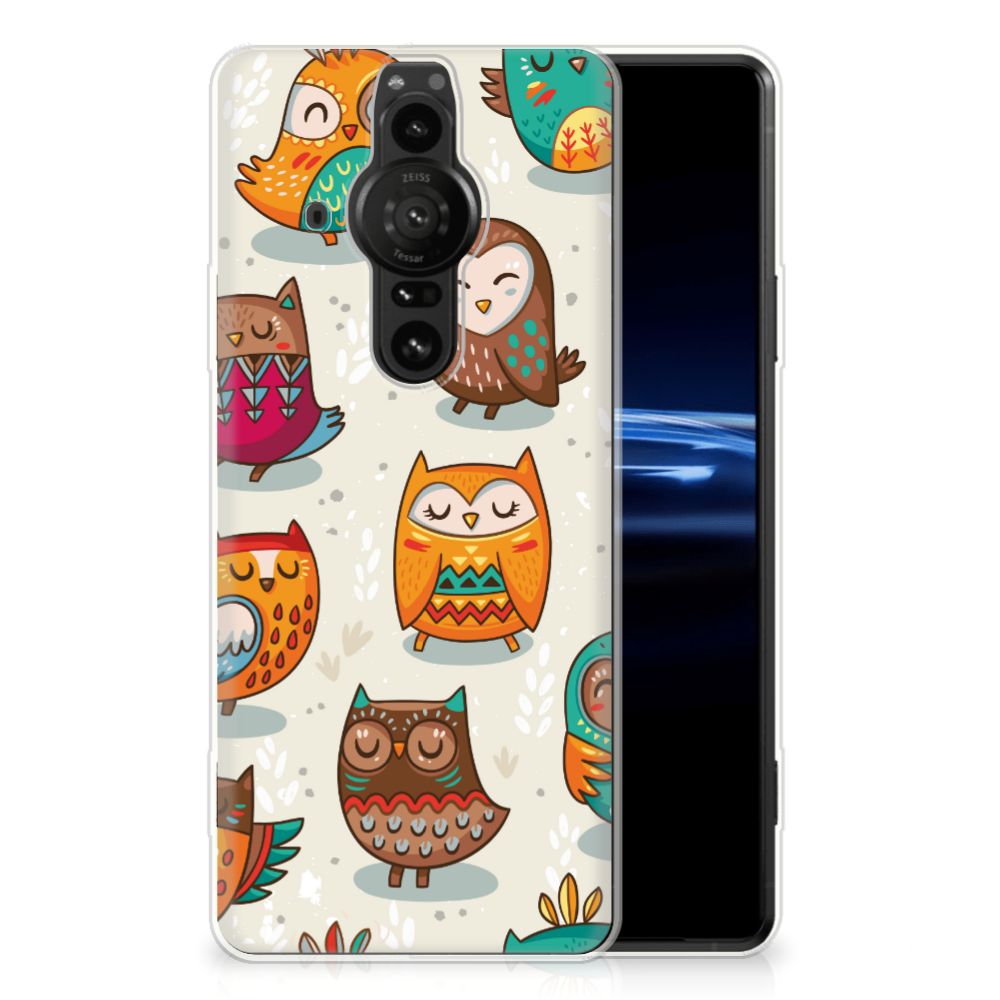 Sony Xperia Pro-I TPU Hoesje Vrolijke Uilen B2C Telecom