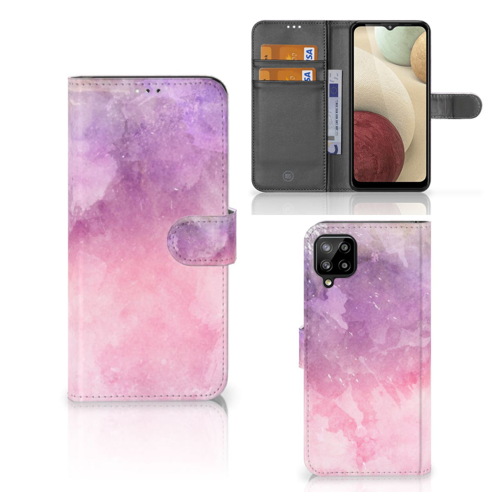 Hoesje Samsung Galaxy A12 Pink Purple Paint