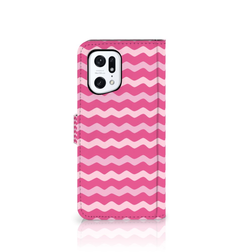 OPPO Find X5 Pro Telefoon Hoesje Waves Pink