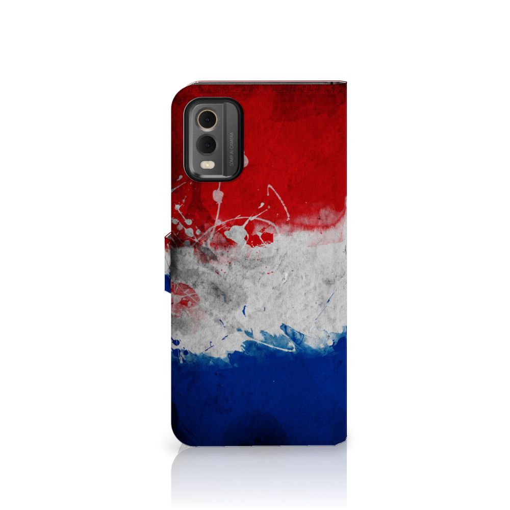 Nokia C32 Bookstyle Case Nederland met artistiek ontwerp van de Nederlandse vlag