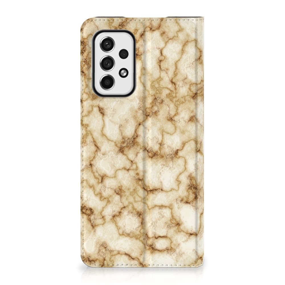 Samsung Galaxy A73 Standcase Marmer Goud - B2C Telecom