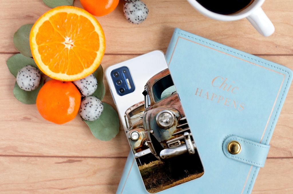 Motorola Moto G9 Plus Siliconen Hoesje met foto Vintage Auto B2C Telecom