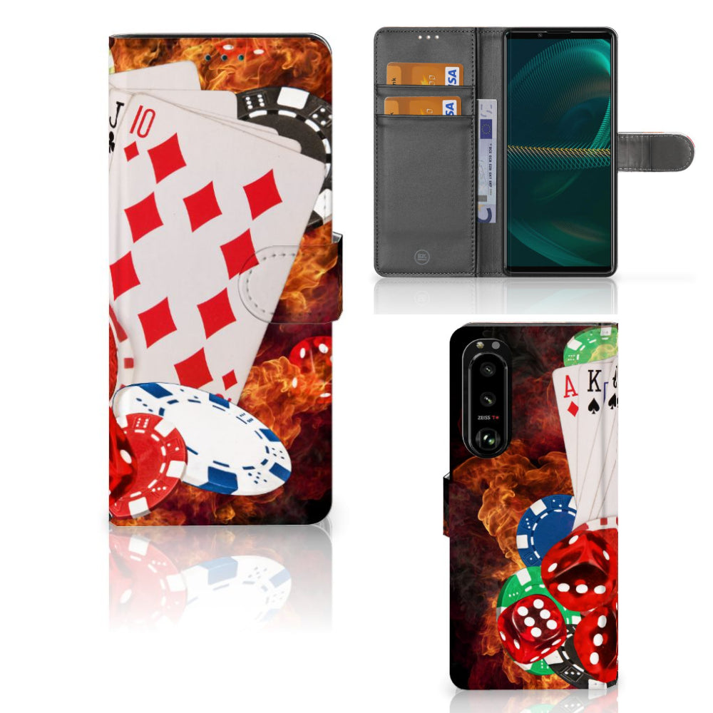 Sony Xperia 5III Wallet Case met Pasjes Casino