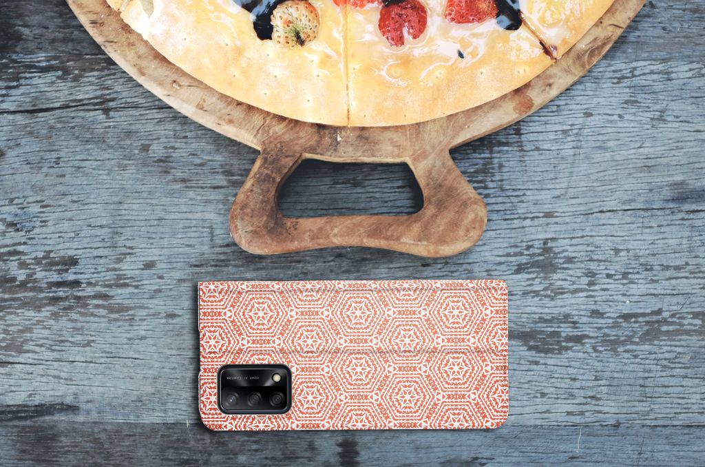 OPPO A74 4G Hoesje met Magneet Pattern Orange - B2C Telecom