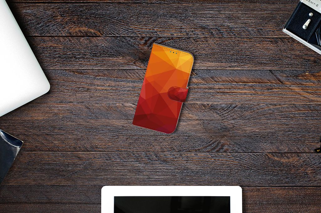 Book Case voor iPhone 14 Pro Polygon Red