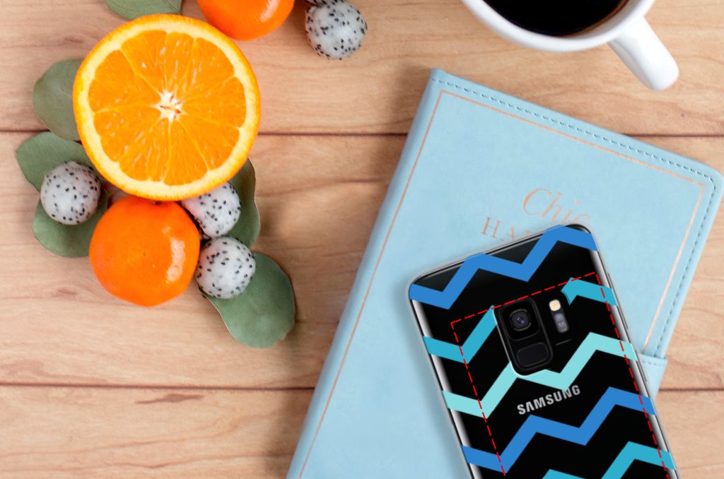 Samsung Galaxy S9 TPU bumper Zigzag Blauw