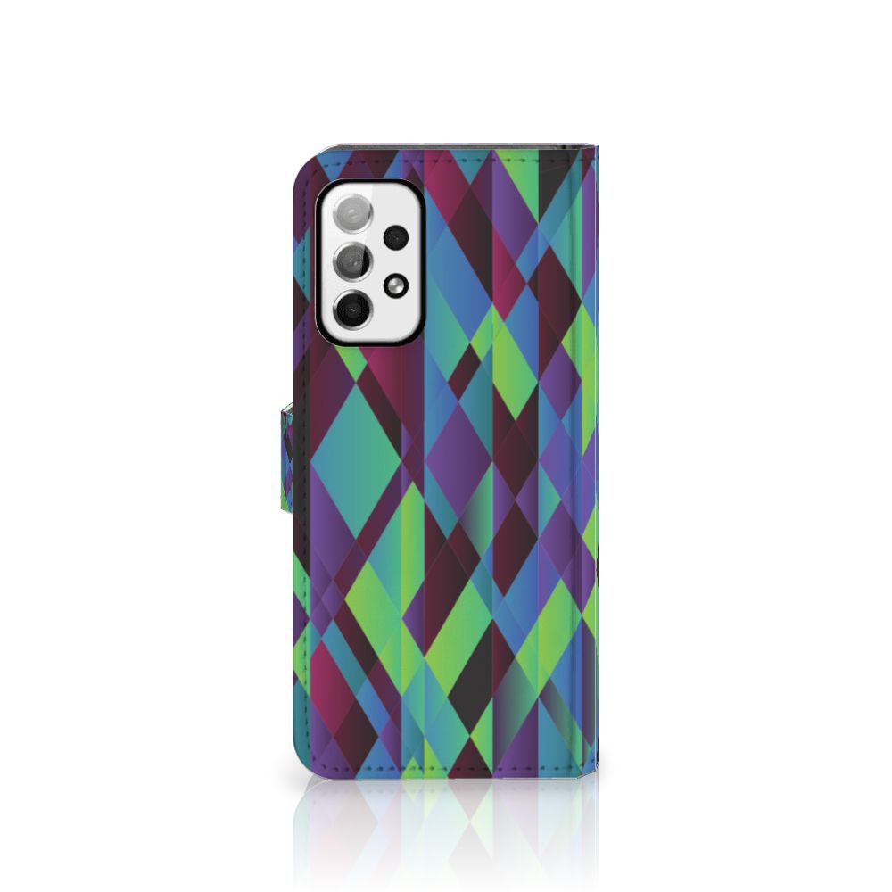 Samsung Galaxy A73 5G Book Case Abstract Green Blue