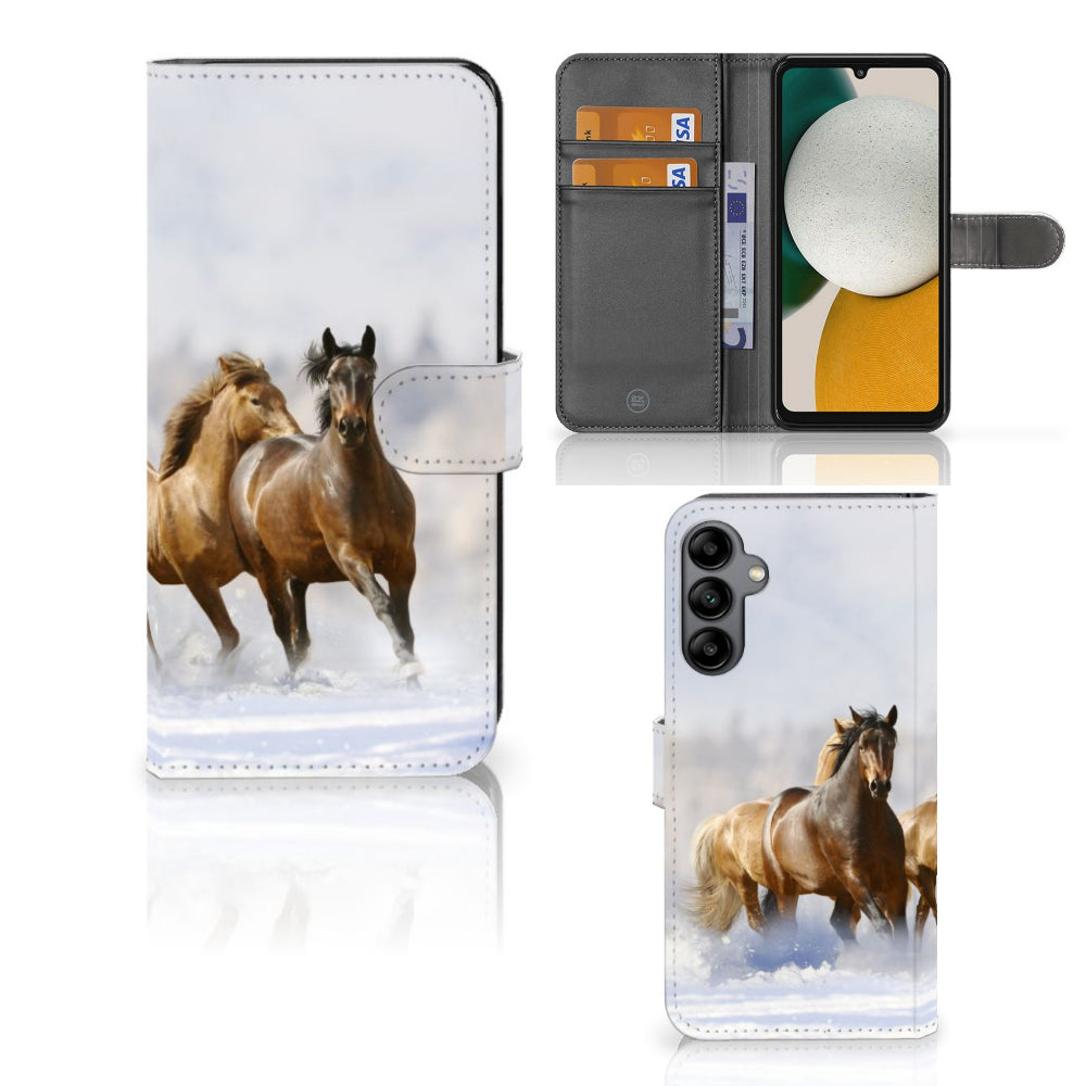 Samsung Galaxy A34 Telefoonhoesje met Pasjes Paarden