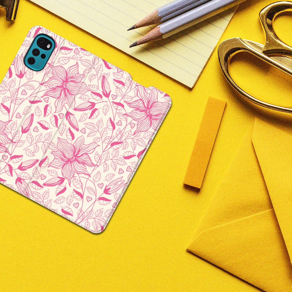 Motorola Moto G22 Smart Cover Pink Flowers - B2C Telecom