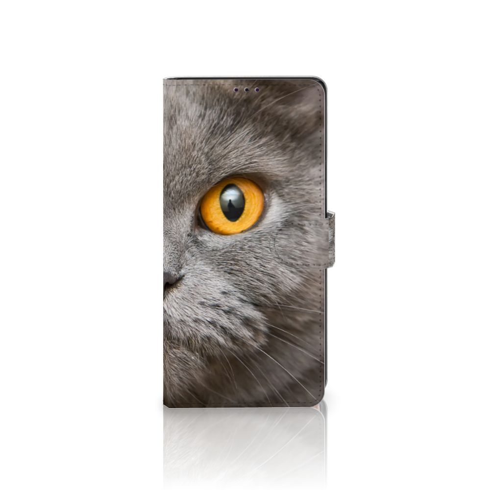 Telefoonhoesje met Pasjes Samsung Galaxy Note20 Ultra Britse Korthaar met kattenoog detail