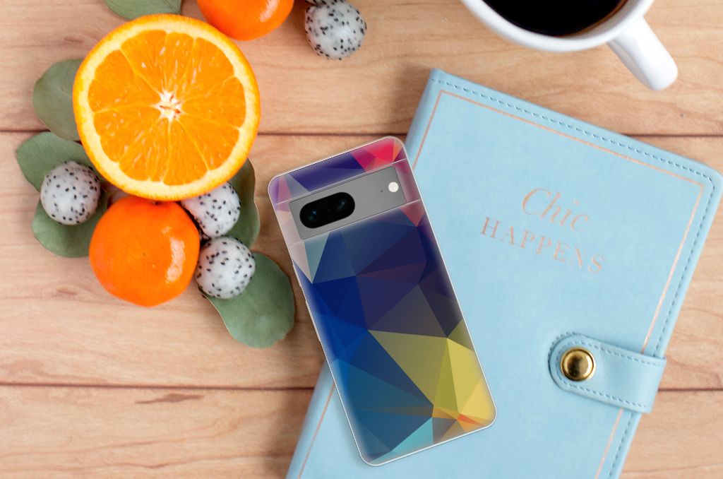 Google Pixel 7 TPU Hoesje Polygon Dark B2C Telecom