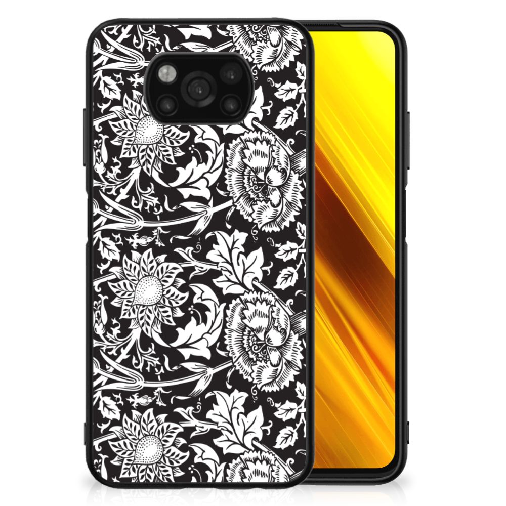 Xiaomi Poco X3 | X3 Pro Bloemen Hoesje Black Flowers