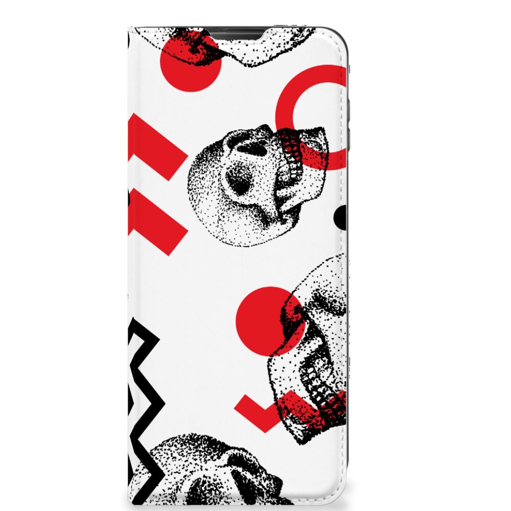 Mobiel BookCase Motorola Moto G 5G Plus Skull Red - B2C Telecom
