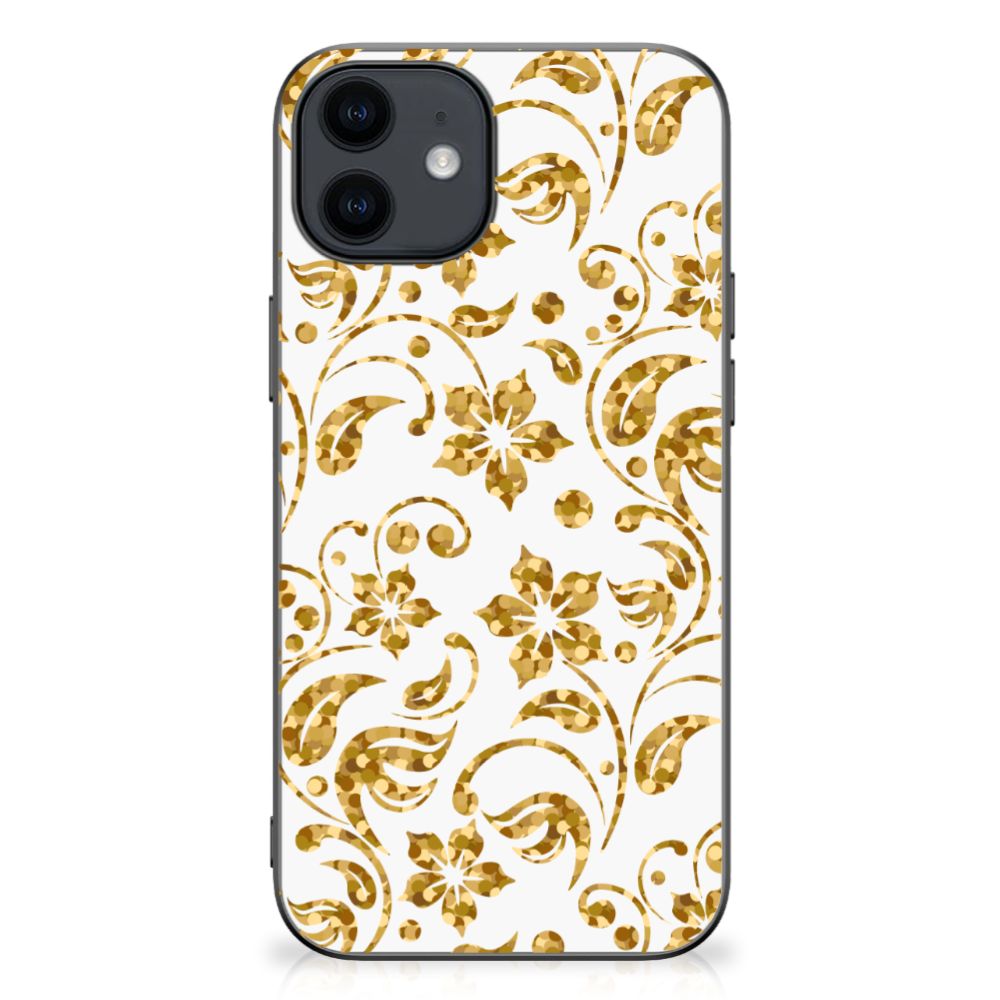 iPhone 12 Pro | 12 (6.1") Skin Case Gouden Bloemen