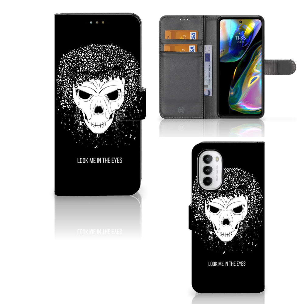 Telefoonhoesje met Naam Motorola Moto G52 | Moto G82 Skull Hair