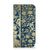 iPhone 15 Pro Smart Cover Beige Flowers met een elegant bloemenpatroon op een donkerblauwe achtergrond.