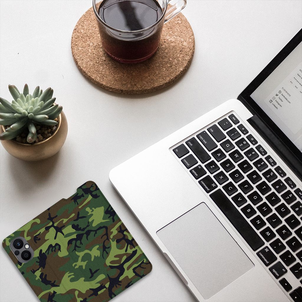 OPPO Reno8 Lite Hoesje met Magneet Army Dark - B2C Telecom