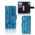 Samsung Galaxy M10 Book Style Case Wood Blue