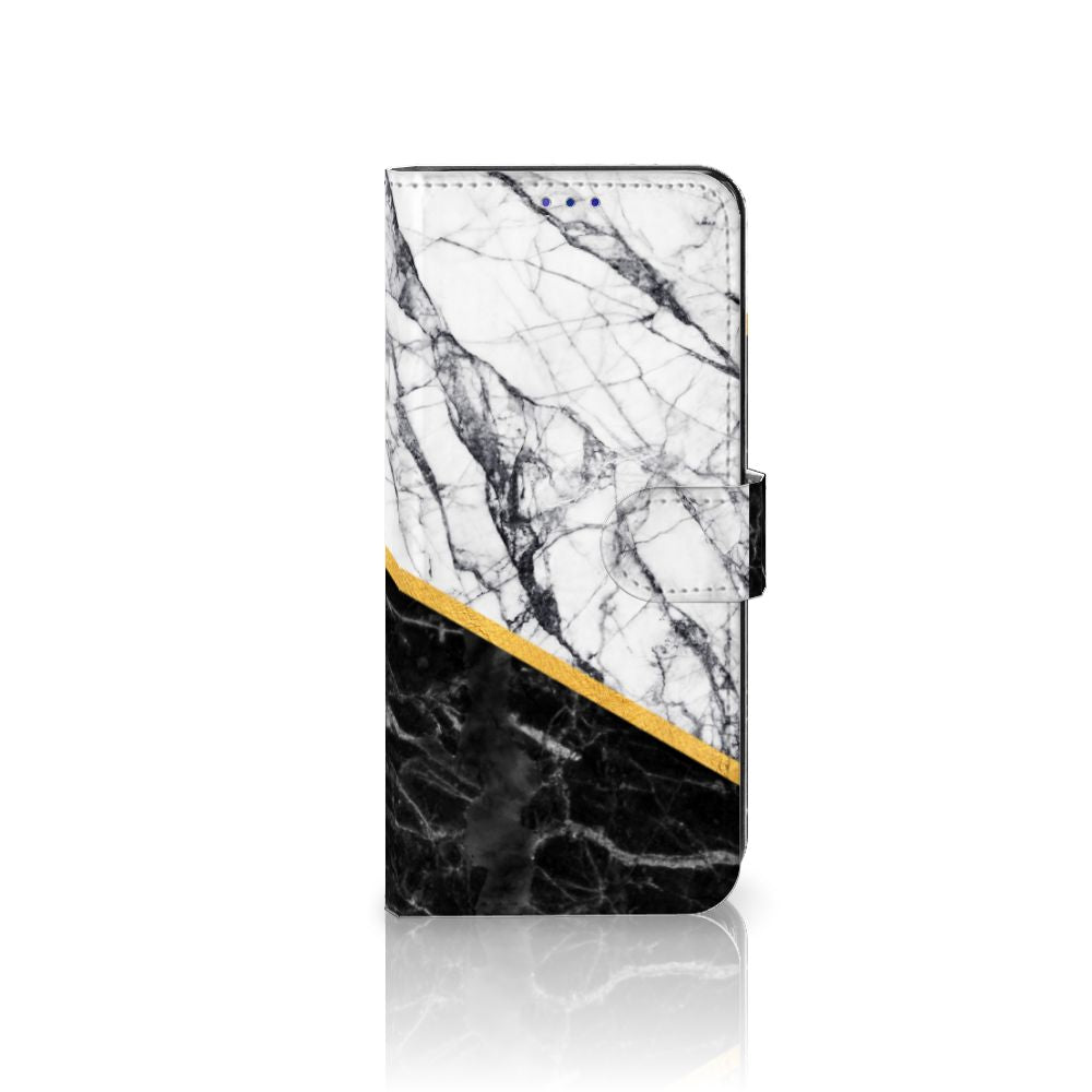 OPPO Find X5 Bookcase Marmer Wit Zwart - Origineel Cadeau Man