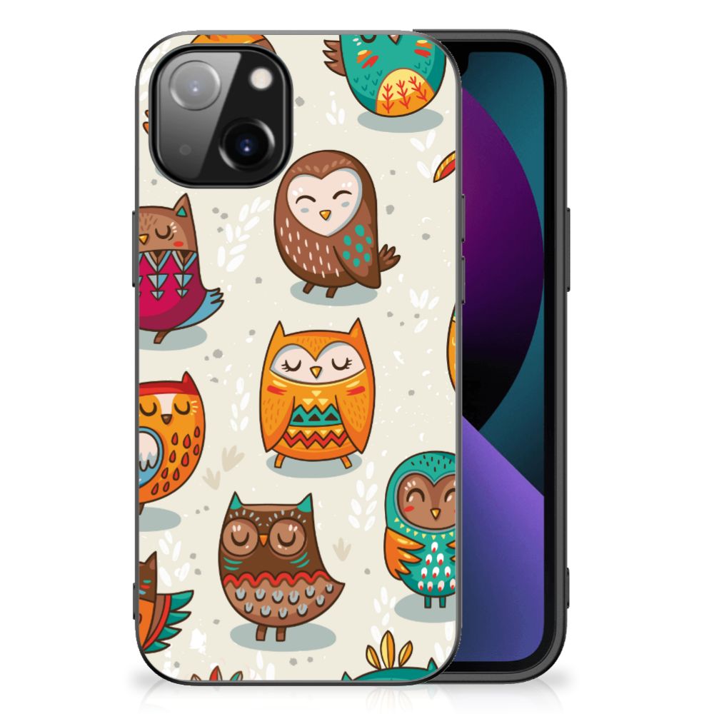Apple iPhone 13 Dierenprint Telefoonhoesje Vrolijke Uilen B2C Telecom