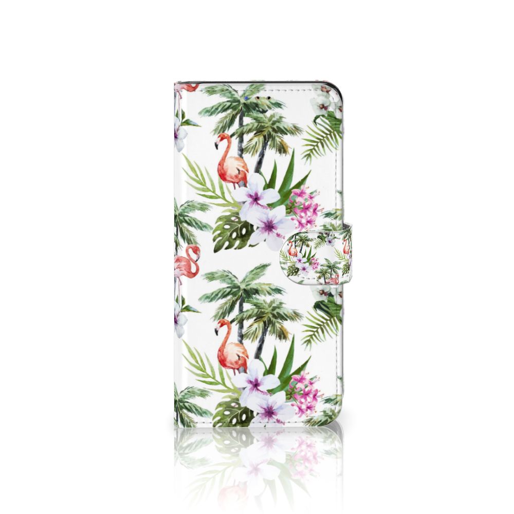 Samsung Galaxy A20s Telefoonhoesje met Pasjes Flamingo Palms