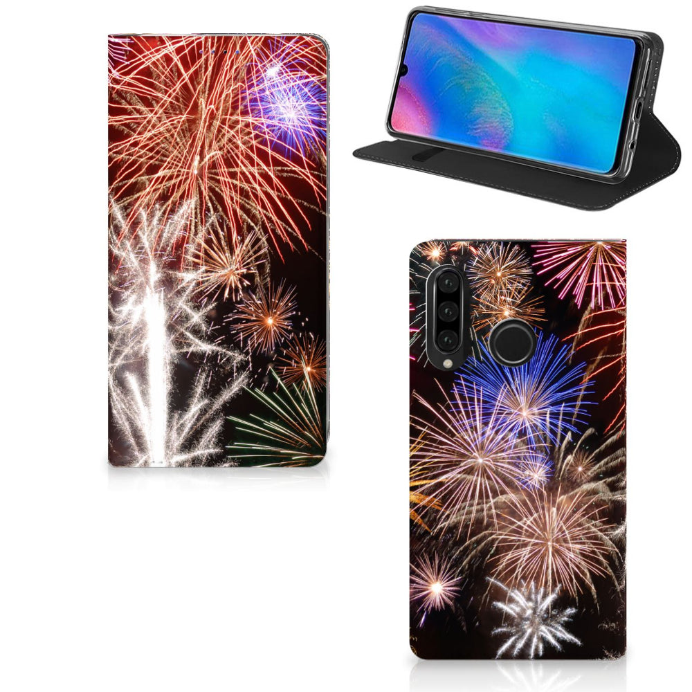 Huawei P30 Lite New Edition Hippe Standcase Vuurwerk