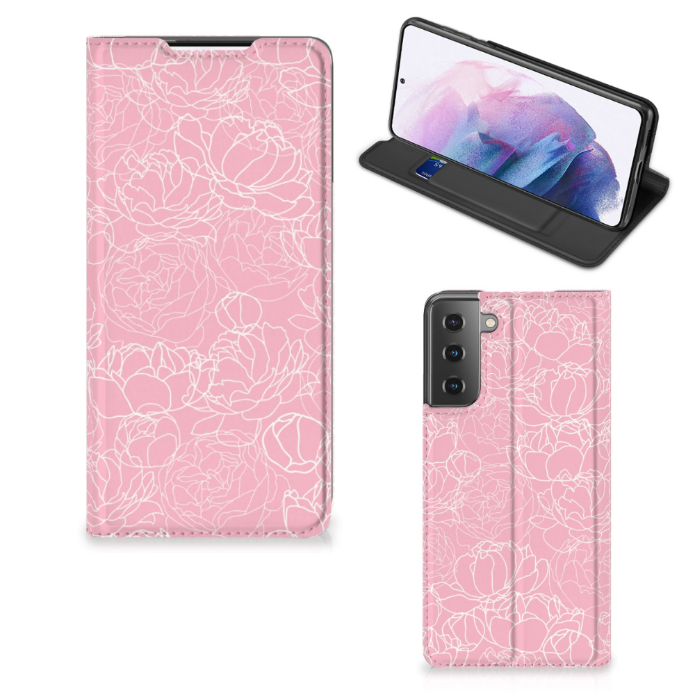Samsung Galaxy S21 Plus Smart Cover White Flowers - B2C Telecom