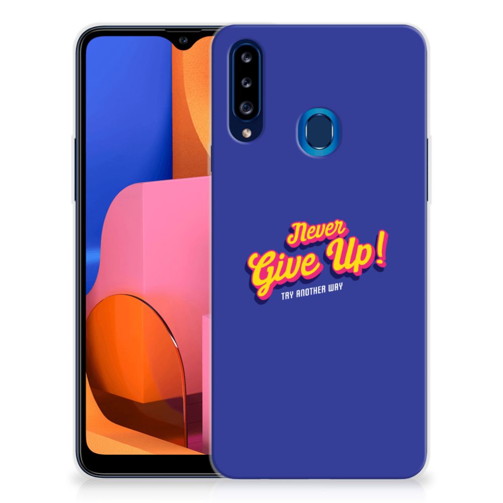 Samsung Galaxy A20s Siliconen hoesje met naam Never Give Up B2C Telecom