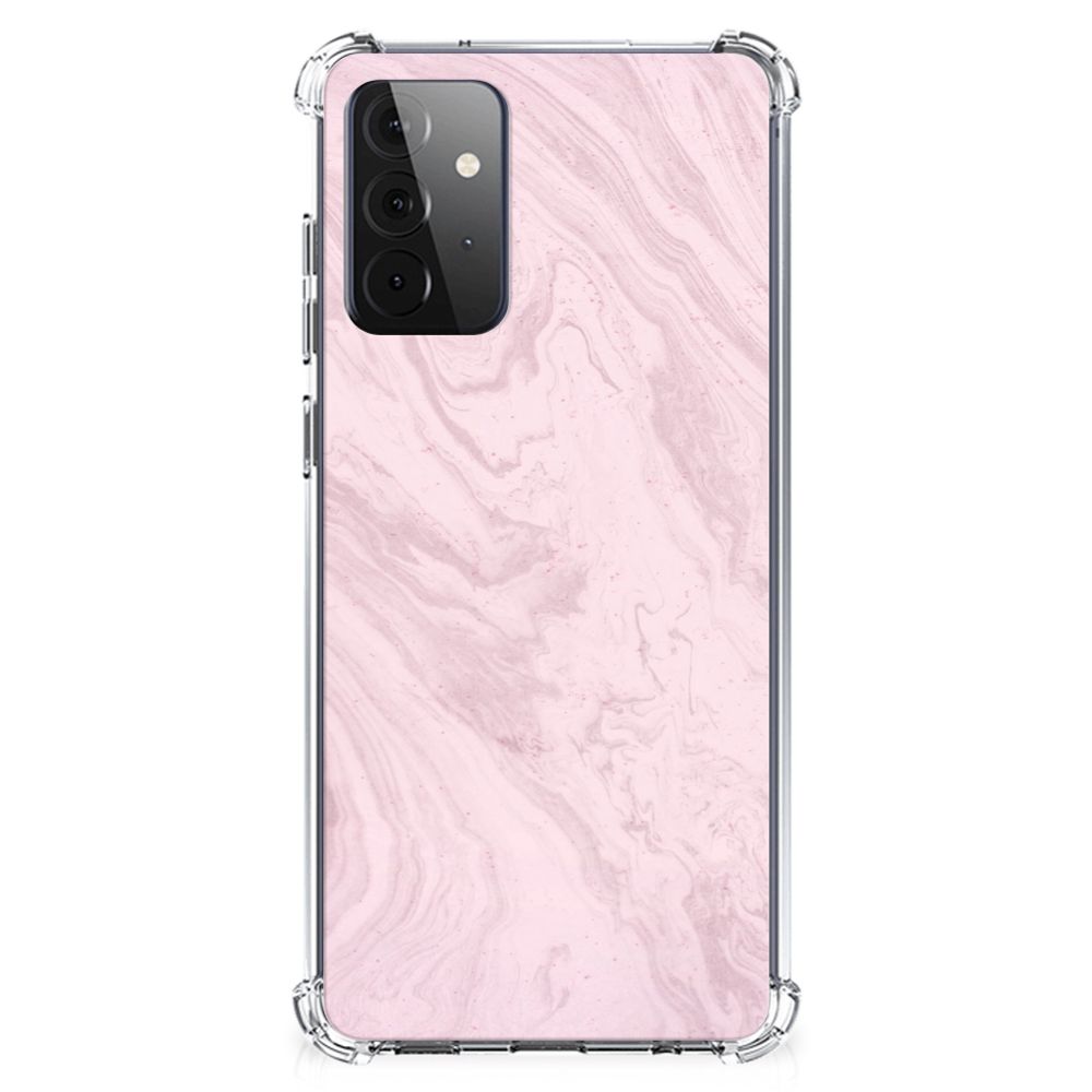 Samsung Galaxy A72 4G/5G Anti-Shock Hoesje Marble Pink - Origineel Cadeau Vriendin