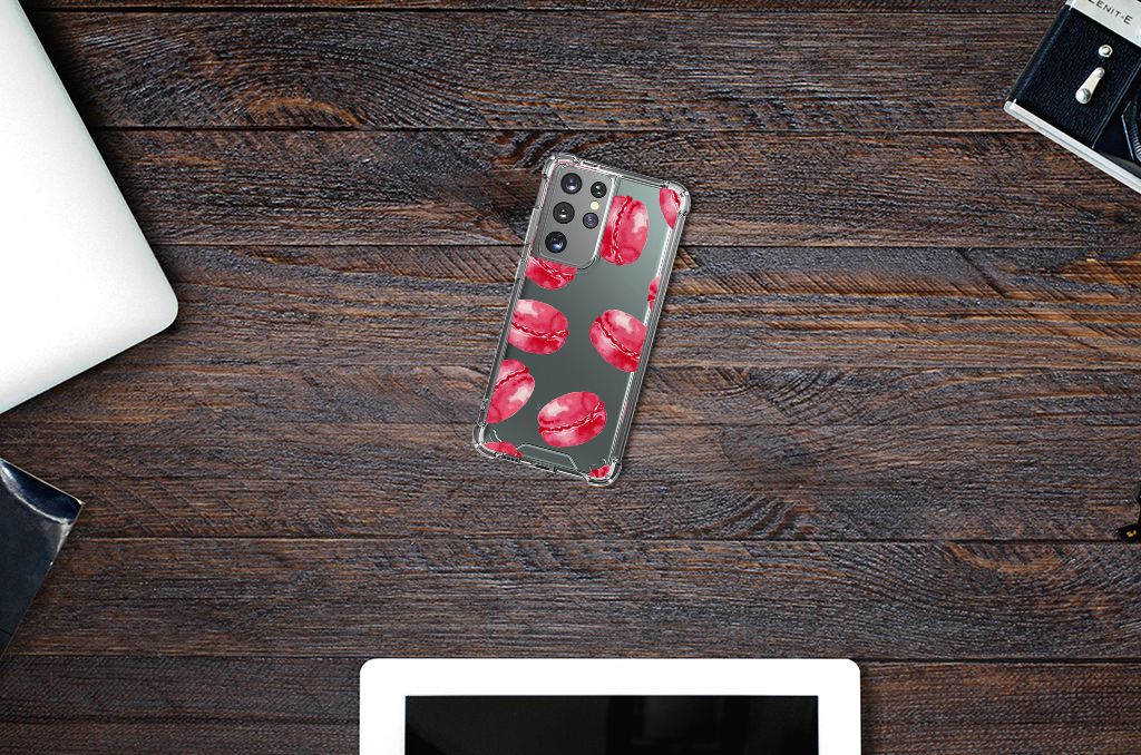 Samsung Galaxy S21 Ultra Beschermhoes Pink Macarons B2C Telecom