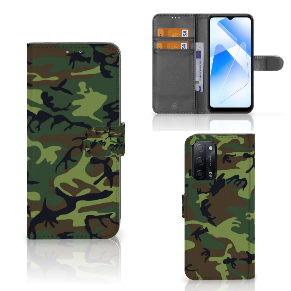 OPPO A16/A16s/A54s Telefoon Hoesje Army Dark