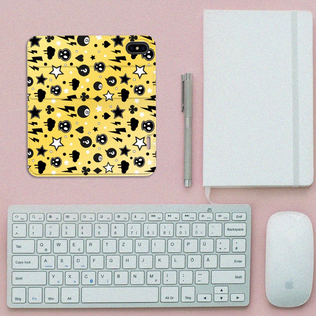Mobiel BookCase Apple iPhone X | Xs Punk Geel