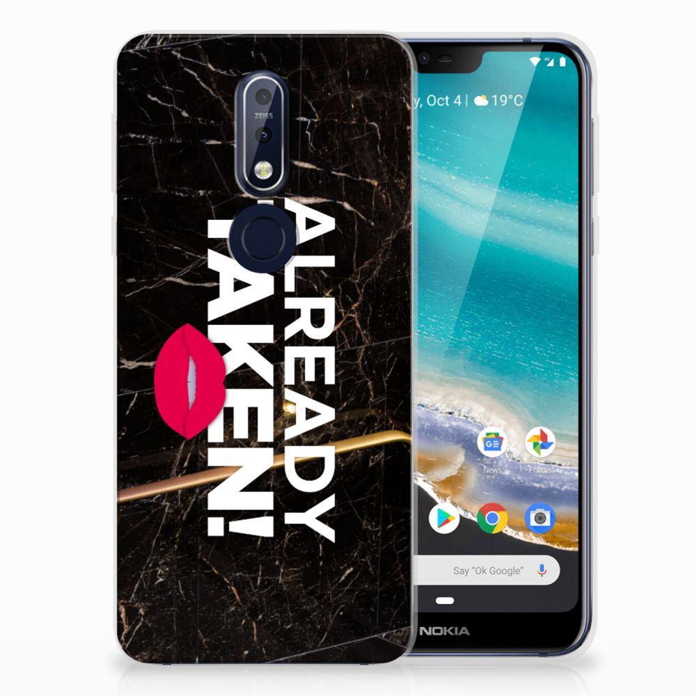 Nokia 7.1 Siliconen hoesje met naam Already Taken Black