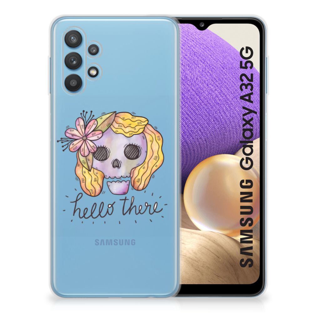 Silicone Back Case Samsung Galaxy A32 5G Boho Skull B2C Telecom