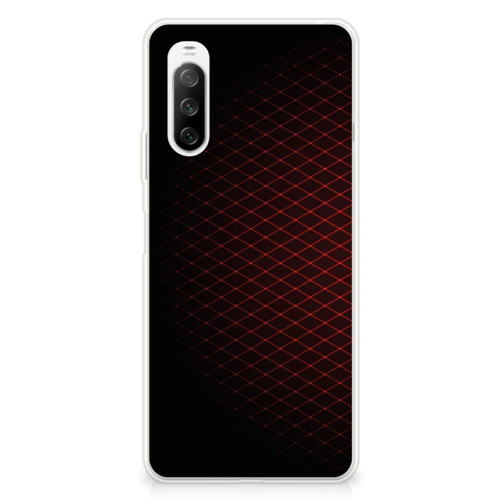 Sony Xperia 10 III TPU bumper Geruit Rood