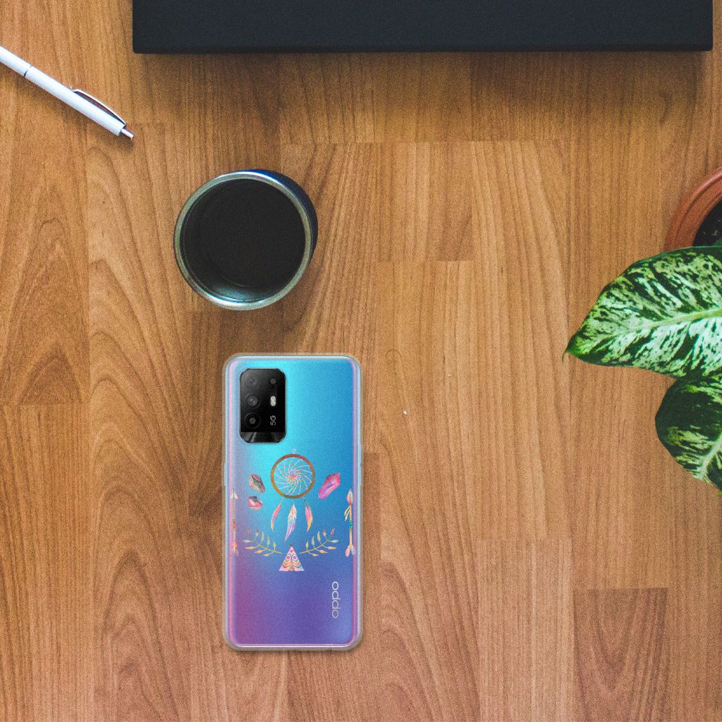 OPPO A94 5G | Reno5 Z Telefoonhoesje met Naam Boho Dreamcatcher