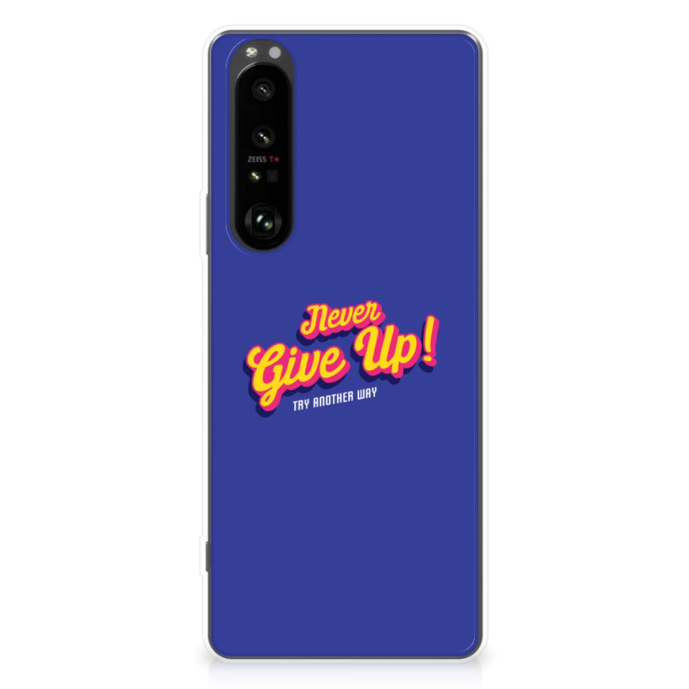 Sony Xperia 1 III Siliconen hoesje met naam Never Give Up