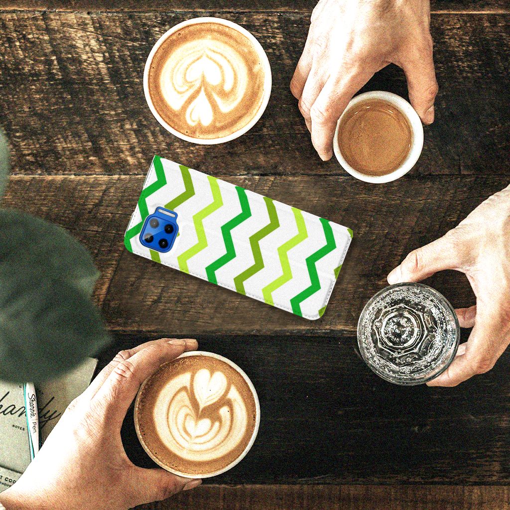 Motorola Moto G 5G Plus Hoesje met Magneet Zigzag Groen - B2C Telecom