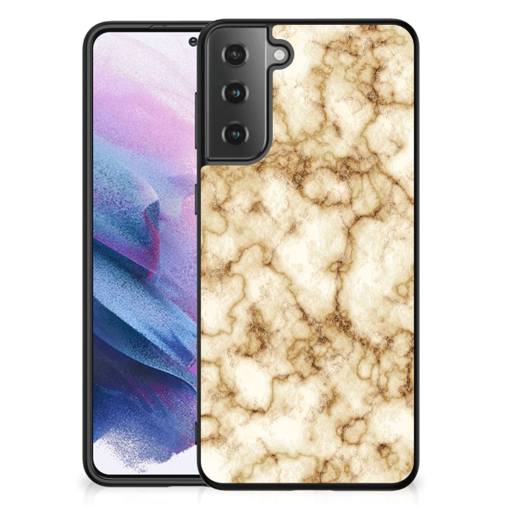 Samsung Galaxy S21 Plus Marmeren Print Telefoonhoesje Marmer Goud B2C Telecom