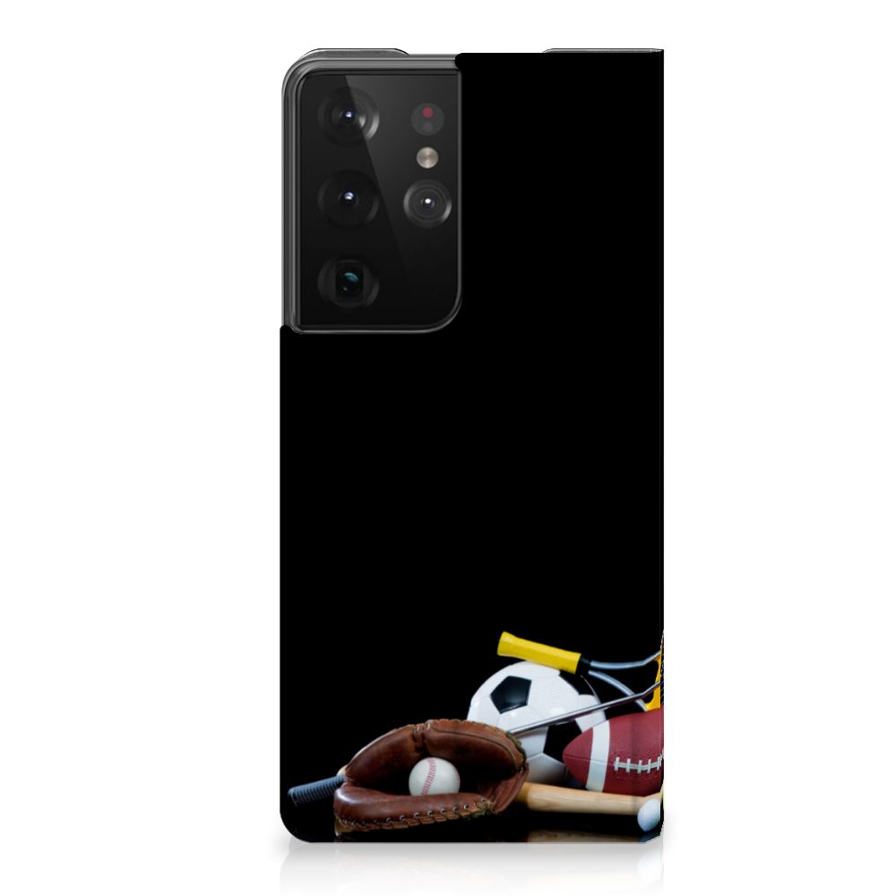 Samsung Galaxy S21 Ultra Hippe Standcase Sports with various sports equipment design