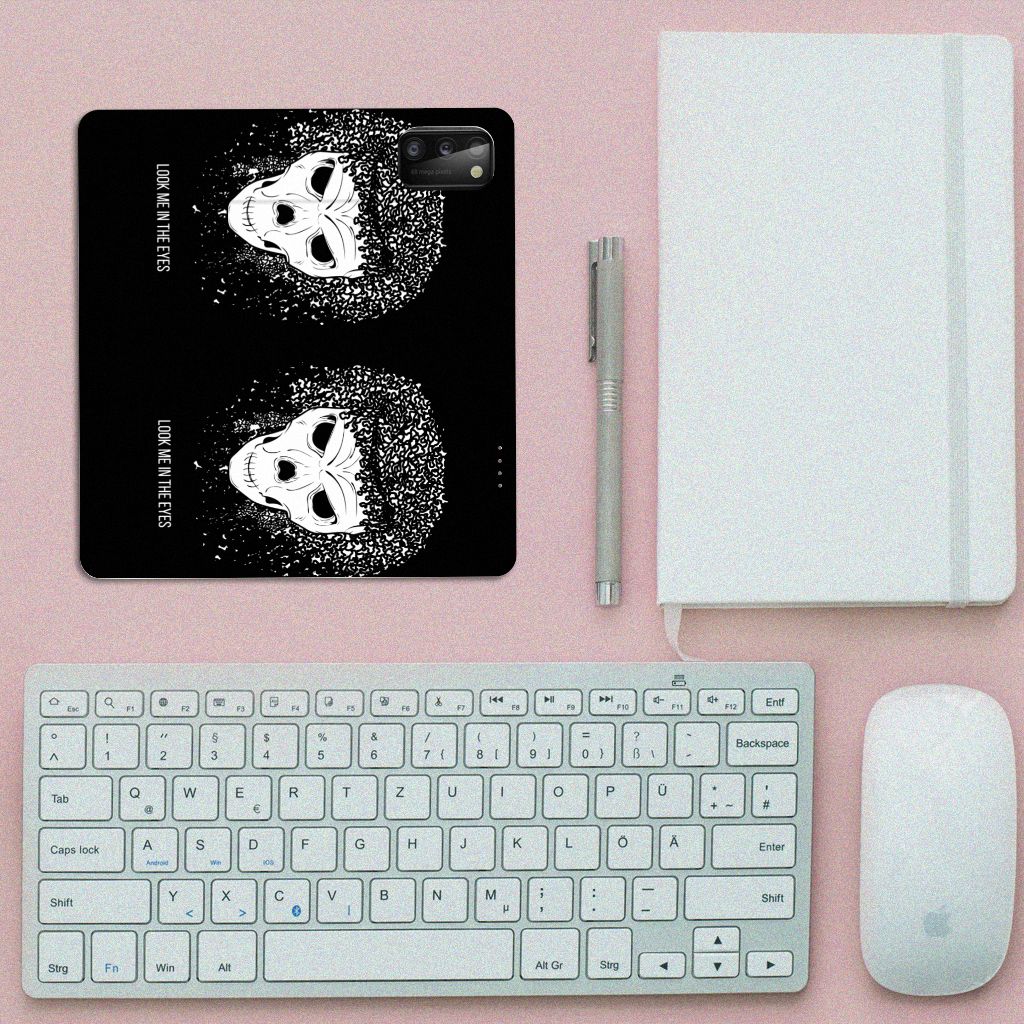 Mobiel BookCase Samsung Galaxy A41 Skull Hair - B2C Telecom