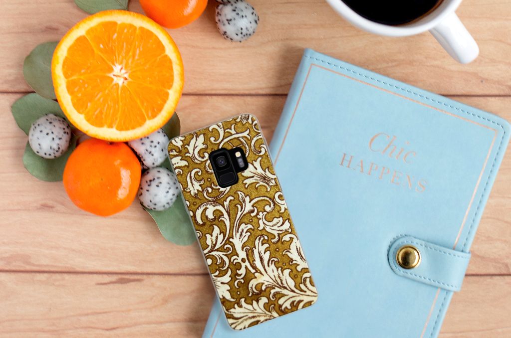 Siliconen Hoesje Samsung Galaxy S9 Barok Goud